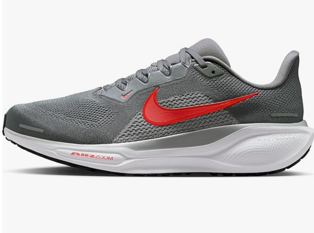 Nike Men's Pegasus 41 Cool Grey/Bright Crimson/Wolf Grey 9.5 Medium